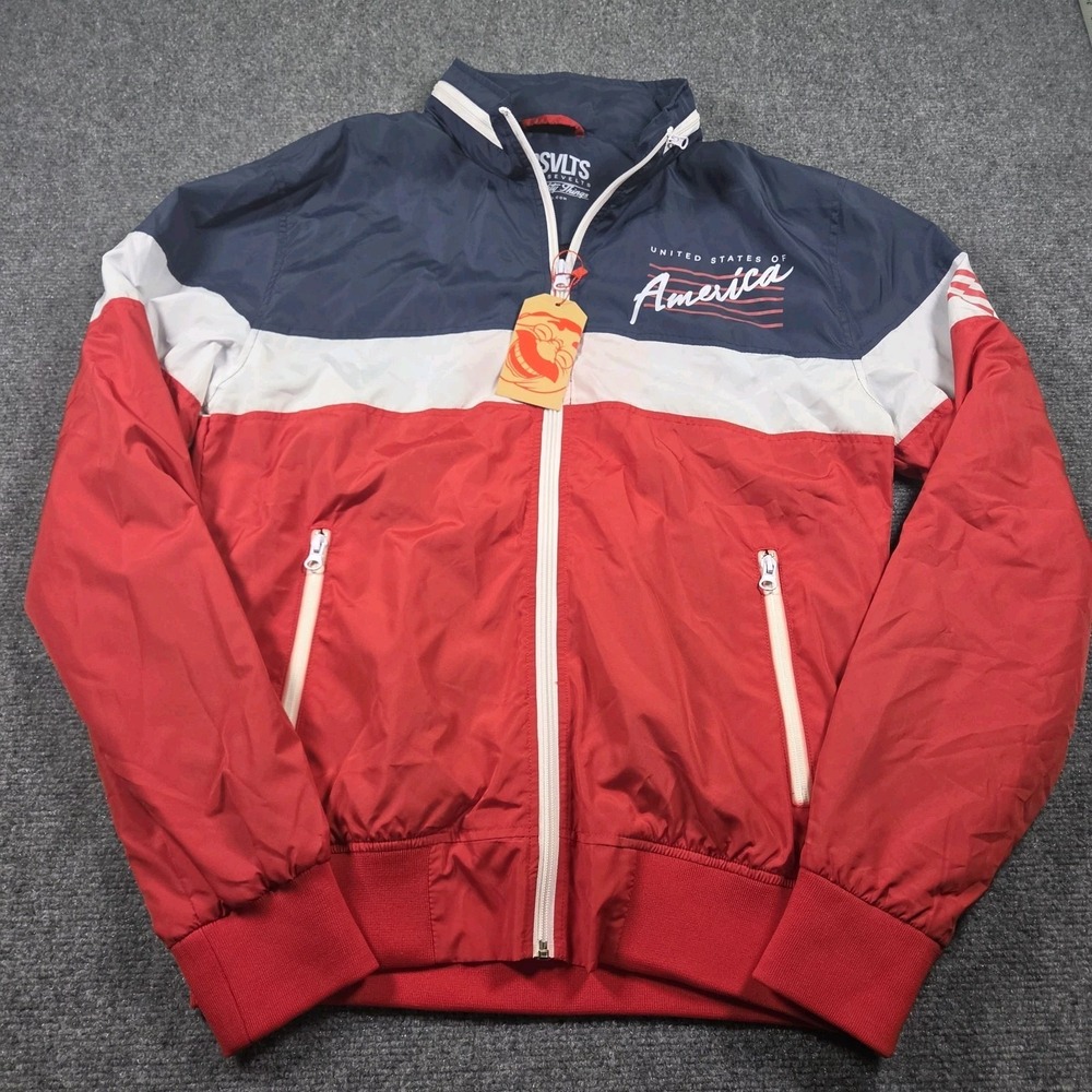 RSVLTS The Roosevelts Mens M Windbreaker Jacket Red White Blue USA NEW